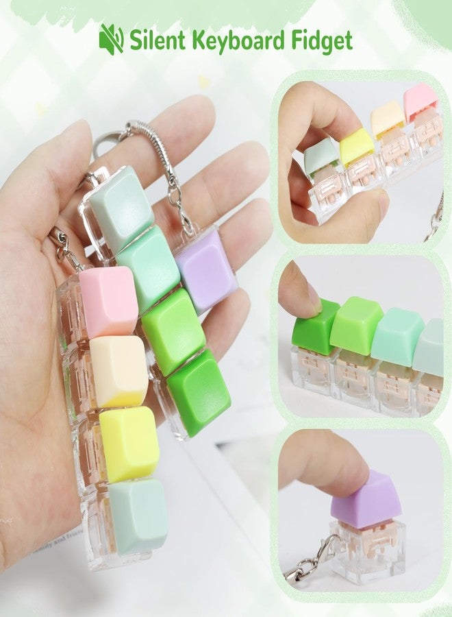 Lohoee Keyboard Fidget Toys- 3Pcs Silent Fidget Keyboard Clicker Keyboard Button Quiet Fidget Keychain Decompression Toys for Stress Relief Office Pass The Time or Gift (Style A) - Image 3